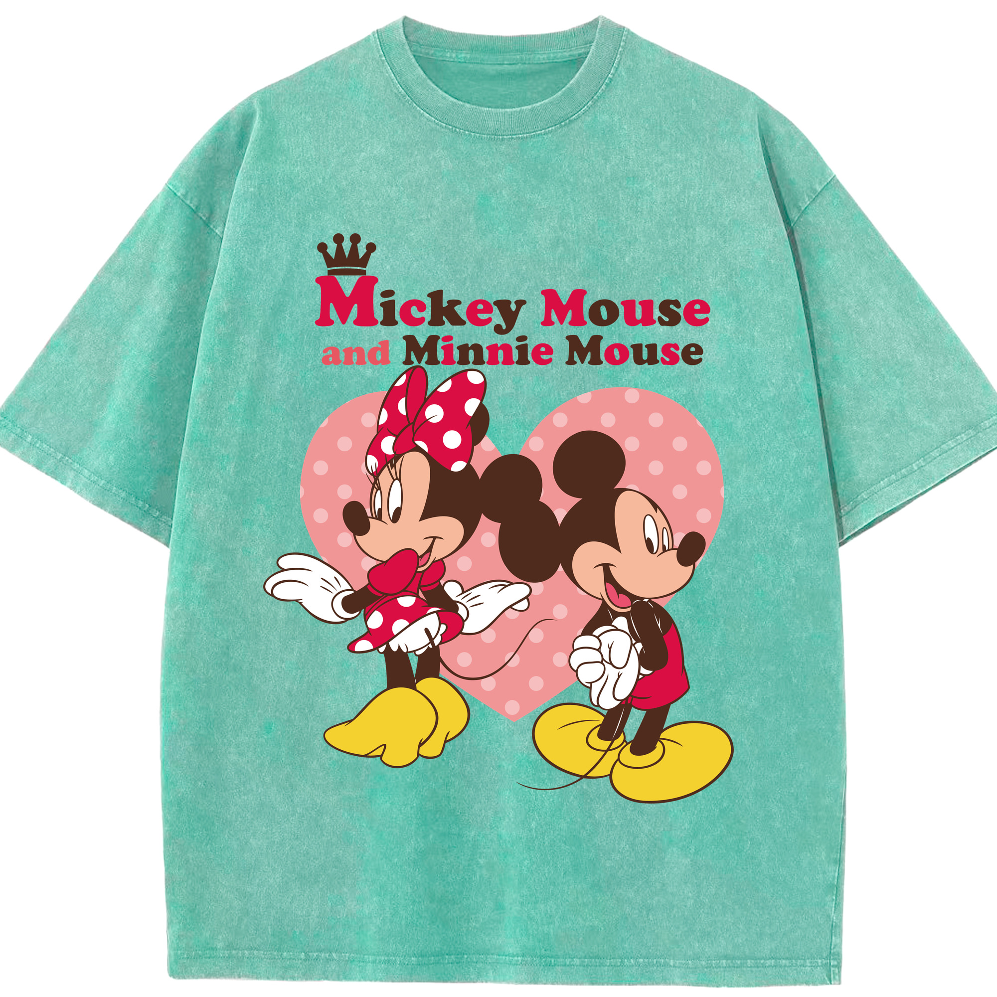 （画像用） ミッキーマウス Mickey Mouse 綿100% ヴィンテージ風 半袖Tシャツ（フロントプリント）